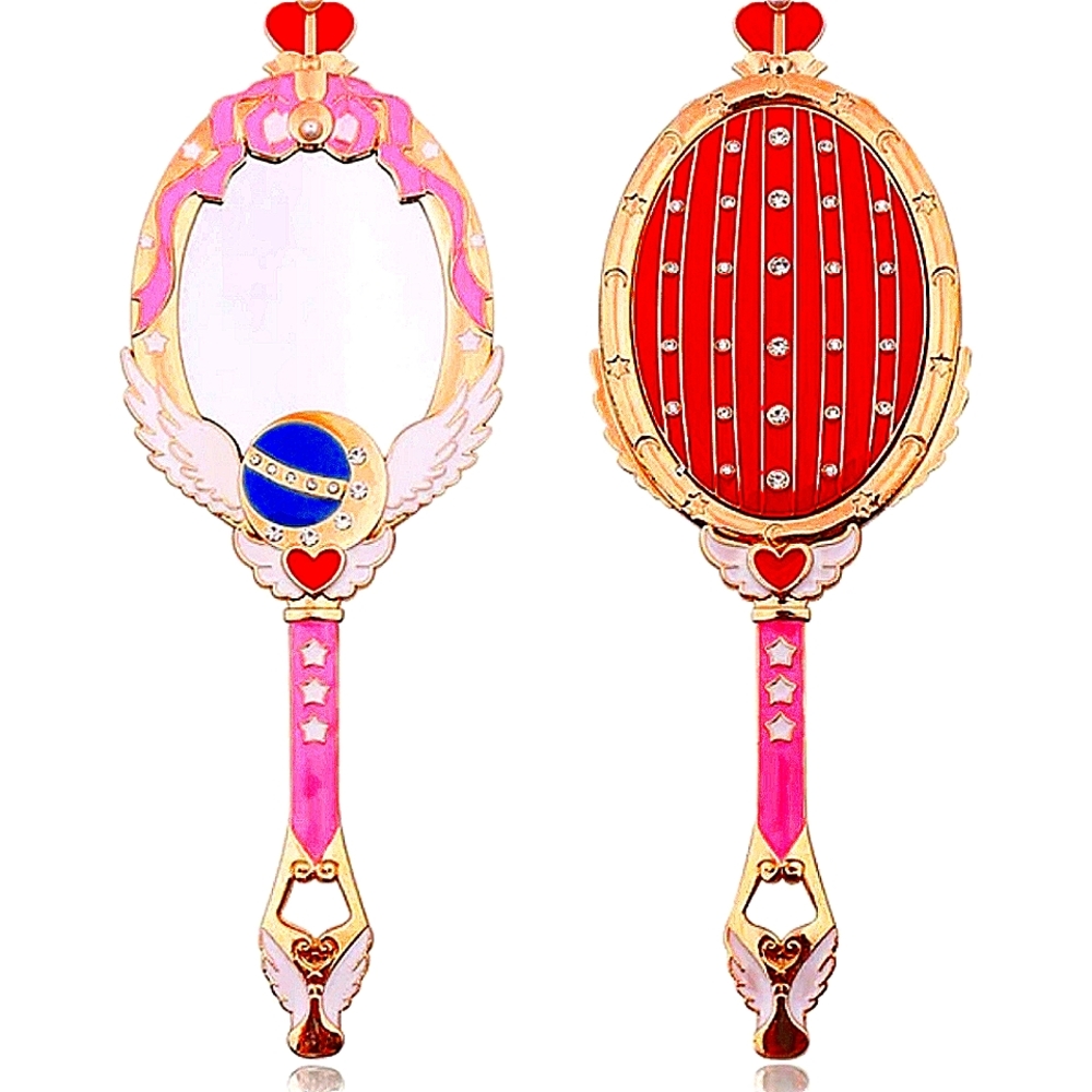 S.MoonMirror&BrushSet! Heavy!  (Mirror&Makeup-Brushes) RedOrBL. MirOpt.  Msg.Me